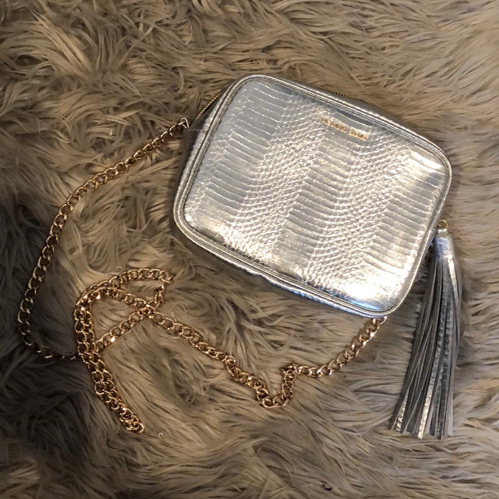 SOLD silver crossbody bag